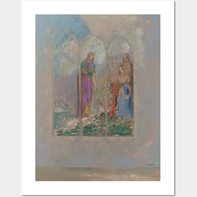 Devotion Near a Red Bush by Odilon Redon Wall Art by Classic Art Stall